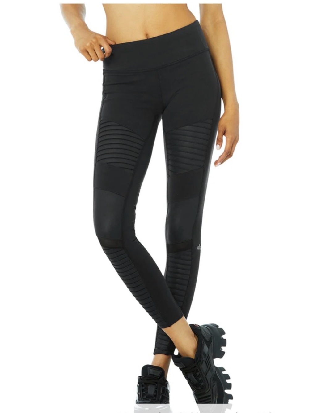 NWOT ALO Yoga Black Moto High-Rise Leggings